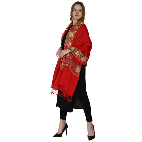 Women's Aari Embroidery Wool Stole